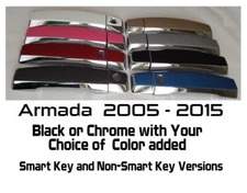 Black OR Chrome Door Handle Covers Fits 2005-2015 Nissan Armada U PICK CLR