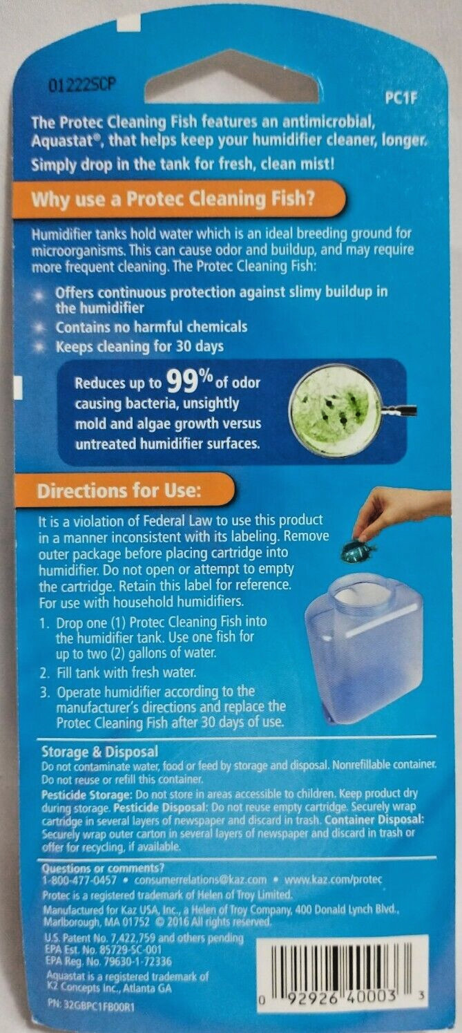 Protec Humidifier Cleaning  Fish Made in USA