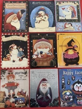 Tole Painting  Book Magazine Lot 9 Sue Jernigan Heartwarmers Christmas Crafts