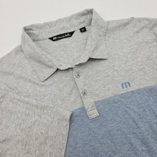 Travis Mathew Men's XXL / 2XL Gray / Blue Short Sleeve Golf Polo Shirt Golf