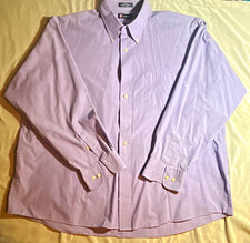 Chaps Classic Fit 18 Purple Check Cotton/Poly Button-Down Dress Shirt 34/35