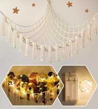 Stuffed Animal Storage Hammock Corner X-Large with LED Light - Baby Hammock H...