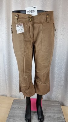 Damen 3/4 Baumwolle Hosen Größe 40 Vanilia Style Neu Braun Art 24/594
