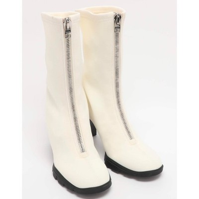Alexander McQueen White Neoprene Slim Tread Boots Scuba Booties 37.5 NIB 1,090