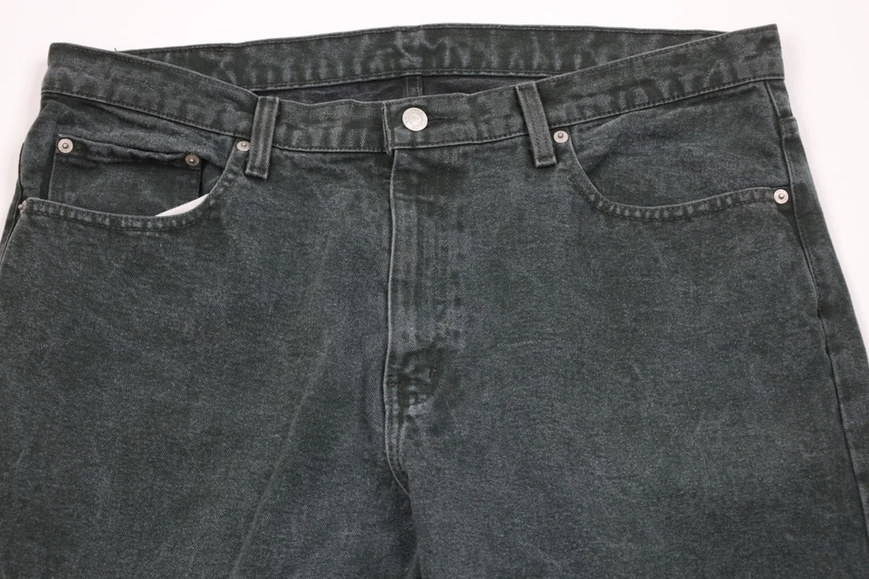 Pantalones de mezclilla vintage de los 90 Ralph Lauren para hombre 38x30 descoloridos calce relajado verde oscuro Foto 2 de 4