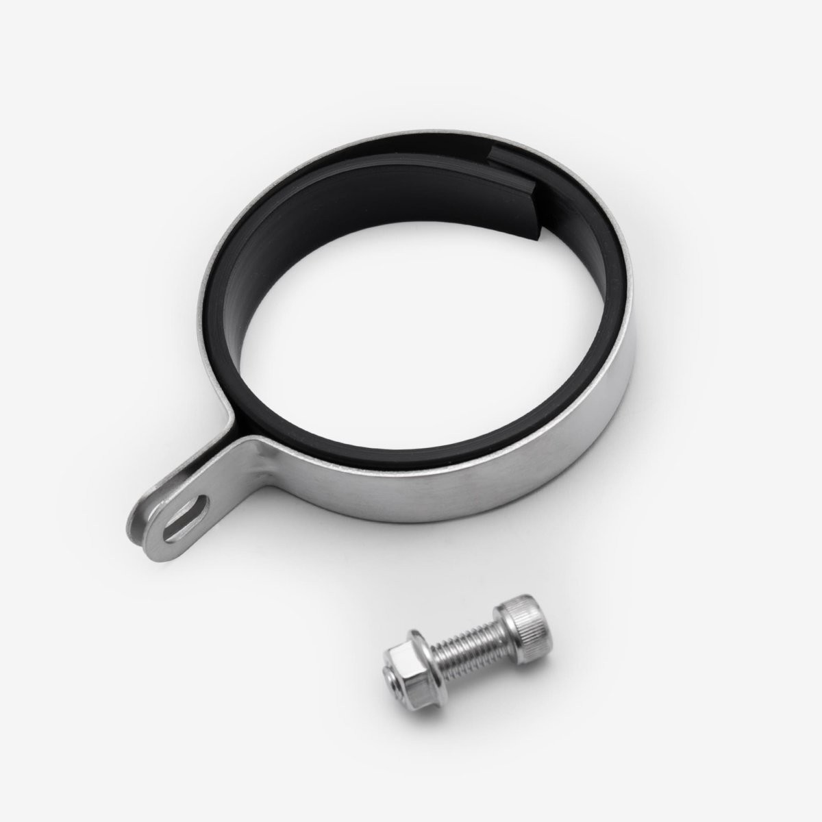 Lextek Exhaust Silencer Strap for CP1 Exhaust Hardware Metal Black Front 90mm