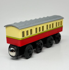 Wooden Railway Passenger Coach Red/Yellow Custom Made