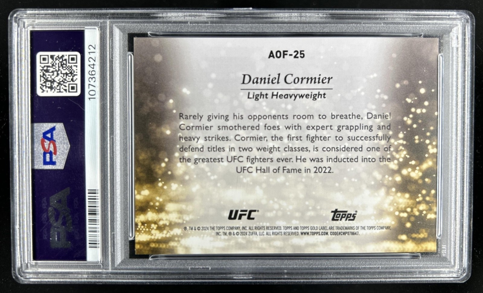 2024 Topps Gold Label UFC Daniel Cormier Art of Fighting #AOF-25 PSA 10 GEM MINT view 2