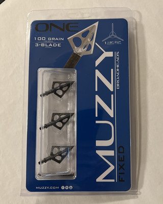 Muzzy One 100 grain Stainless Steel 3-Blade Fixed Broadhead 3 Pack [283-3W]