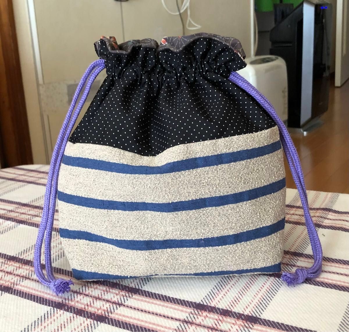 Lunch bag drawstring pouch drawstring bag Japanes… - image 2