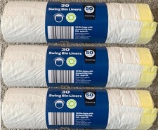 Purio Swing Bin Liners Drawstring 50 Litre 90 Strong Bin Bags 76x63cm