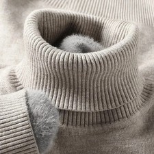 Men Knitted Turtleneck Sweater Anti Pilling Slim Fit Long Sleeve Solid Pullover