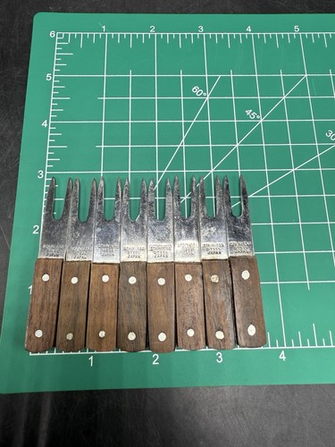Soportes vintage de madera de teca maíz en la mazorca mediados de siglo modernos (Japón) 2 puntas - Imagen 4 de 11