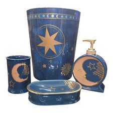 Springmade Celestial Bathroom Set Vintage 90s Sun And Moon Cosmos Soap Holder