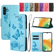 For Samsung A17 5G A16 A15 A35 A36 A54 A73 Leather Wallet Phone Case Strap Cover