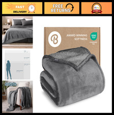 Cozy Twin Sherpa Fleece Blanket - Soft, Warm  Reversible for Bed, Sofa, Couch