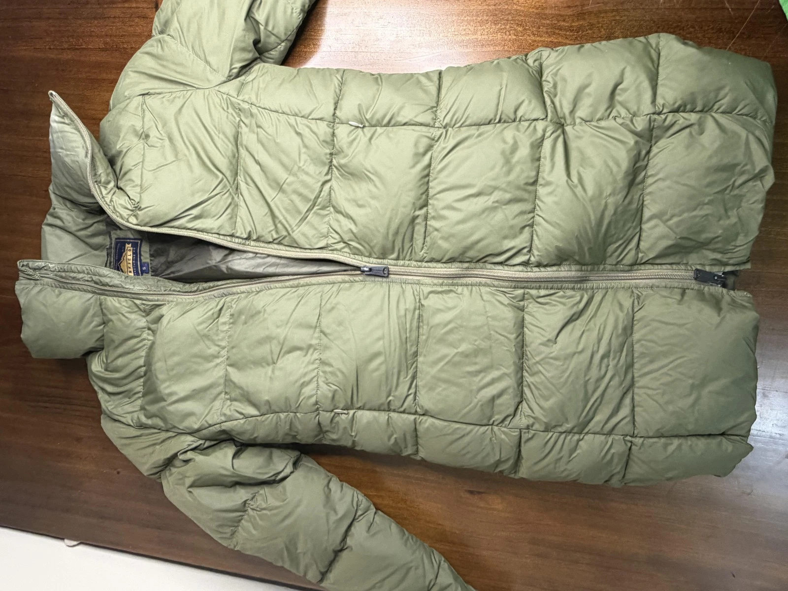 Penfield Jacket Mens Small Green Puffer Coat Quilted Long Full Zip Warm