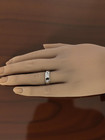 VINTAGE ESTATE 14K WHITE GOLD RING 3 STONE DIAMOND 5.3mm BAND SIZE 6.75 #7865 — photo 5