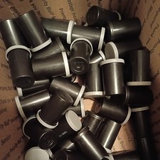 Empty Film Canisters Black Plastic w/ Lids x60