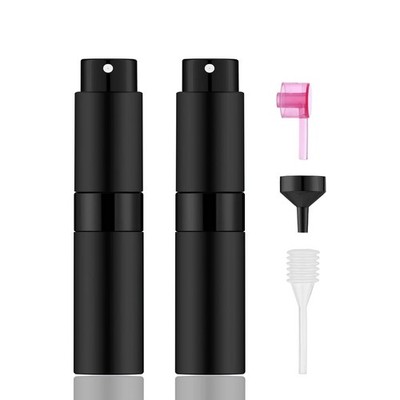 IRON BILL 2 PCS/8ml Portable Mini Perfume Atomizer 2 PCS, Matte Black