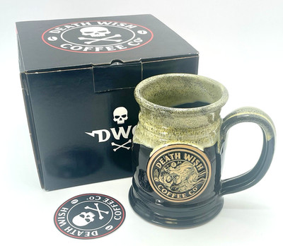 Death Wish Coffee Deneen Pottery Two Faced Tankard Mug 1570/3500 NIB
