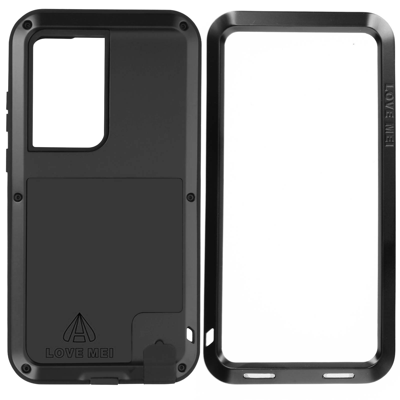 Protection S22 Ultra antichoc LoveMei coque intégrale noire