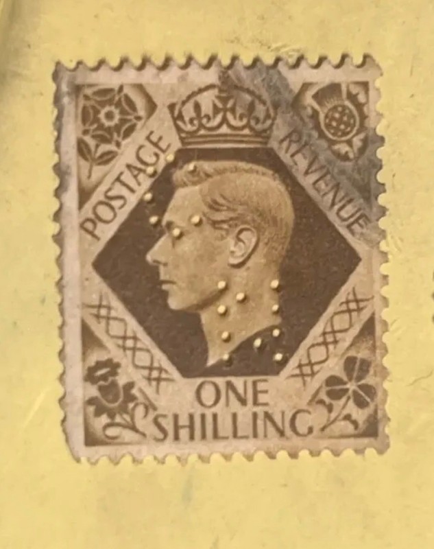 Great Britain George VI 1/- Gray Postage Revenue Stamp Used CTO 1941-1950