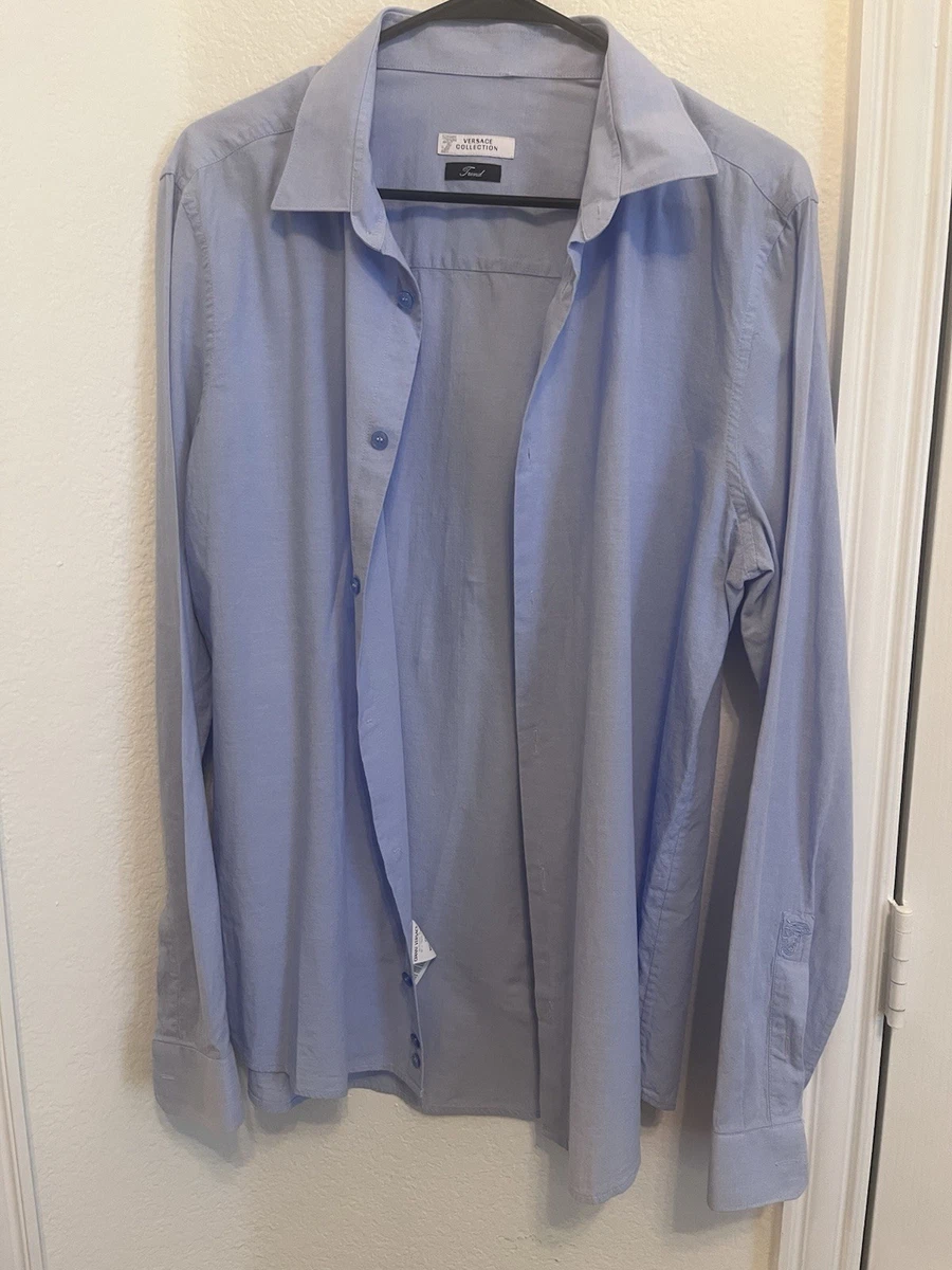 versace collection trend fit dress shirt Versace Gray Floral Dress Shirt – Morovati Uomo