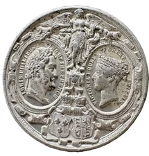 1844 Visit of Louis Philippe to London – White Metal Medal – 38mm, 19g