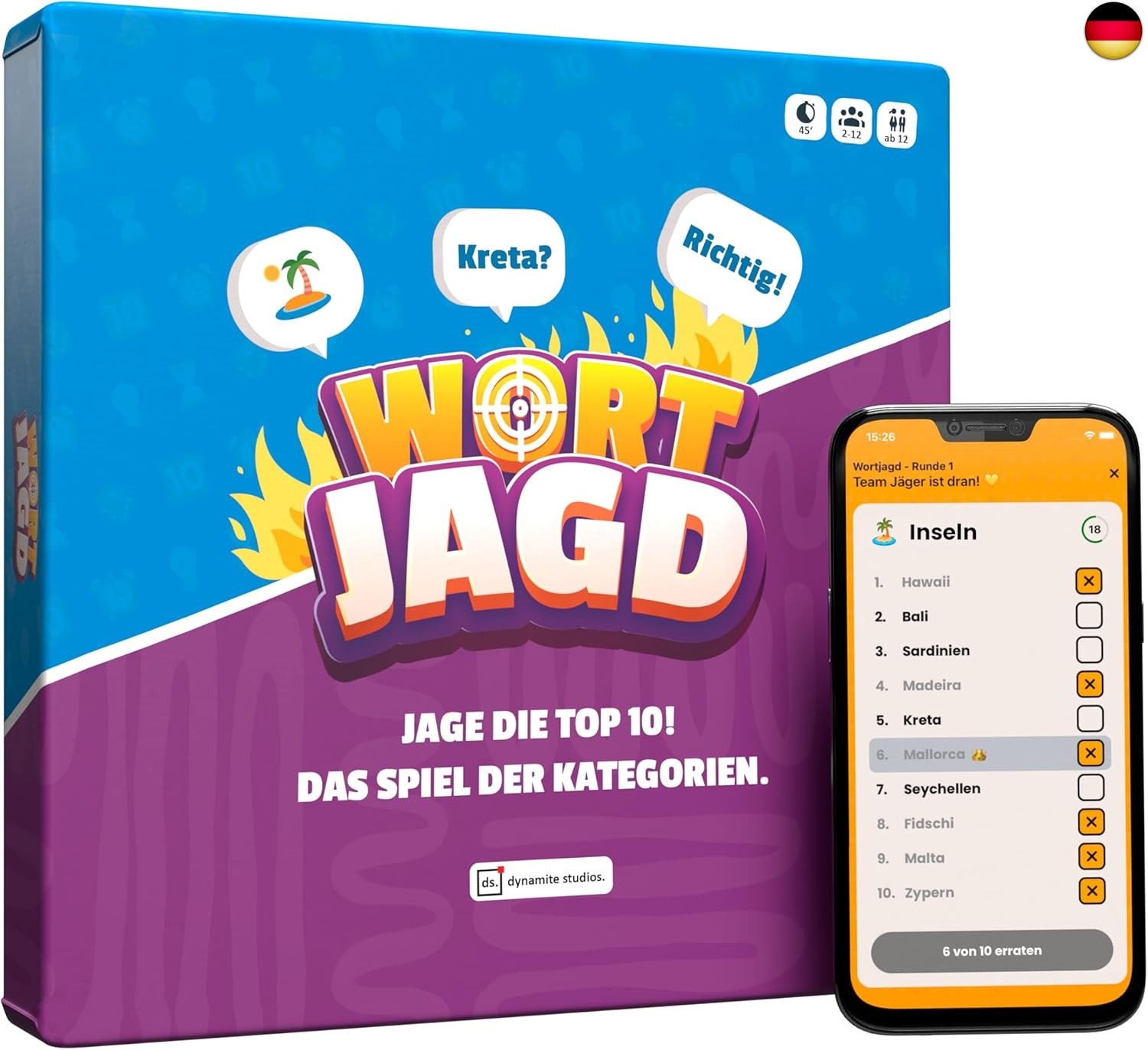 Wortjagd - Jage die Top 10, Kategorien Duell - Allgemeinwissen Quiz für Freunde