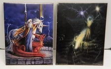 2 Vtg Fantasy Wizard Dragon Prints - Sue Dawe "Stormchaser" 8x10 Impact Images
