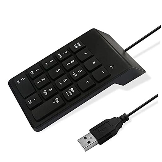 Numeric Keypad for laptop,10 Key Usb Keypad, Numerical Keypad Wired Portable