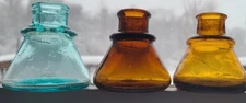 CARTERS, CONE INKS  Nice Trio, Honey Amber, Bluish Aqua, Med. Amber, Diff. Bases