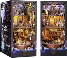 DIY Book Nook Kit Booknooks Bookshelf Insert Decor Miniature House Kits ADEN