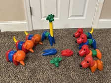 Vintage Tupperware Tuppertoys Zoo It Yourself 3 Animal Toys Lot of 38 Pieces