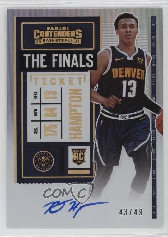 2020-21 Contenders Variation Finals Ticket 43/49 RJ Hampton Rookie Auto RC 13y5