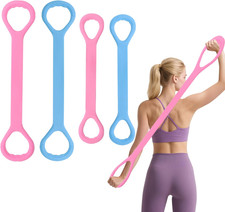 4 Pieces Figure 8 Resistance Band with Handles for Women, Stretch Arm Leg Should