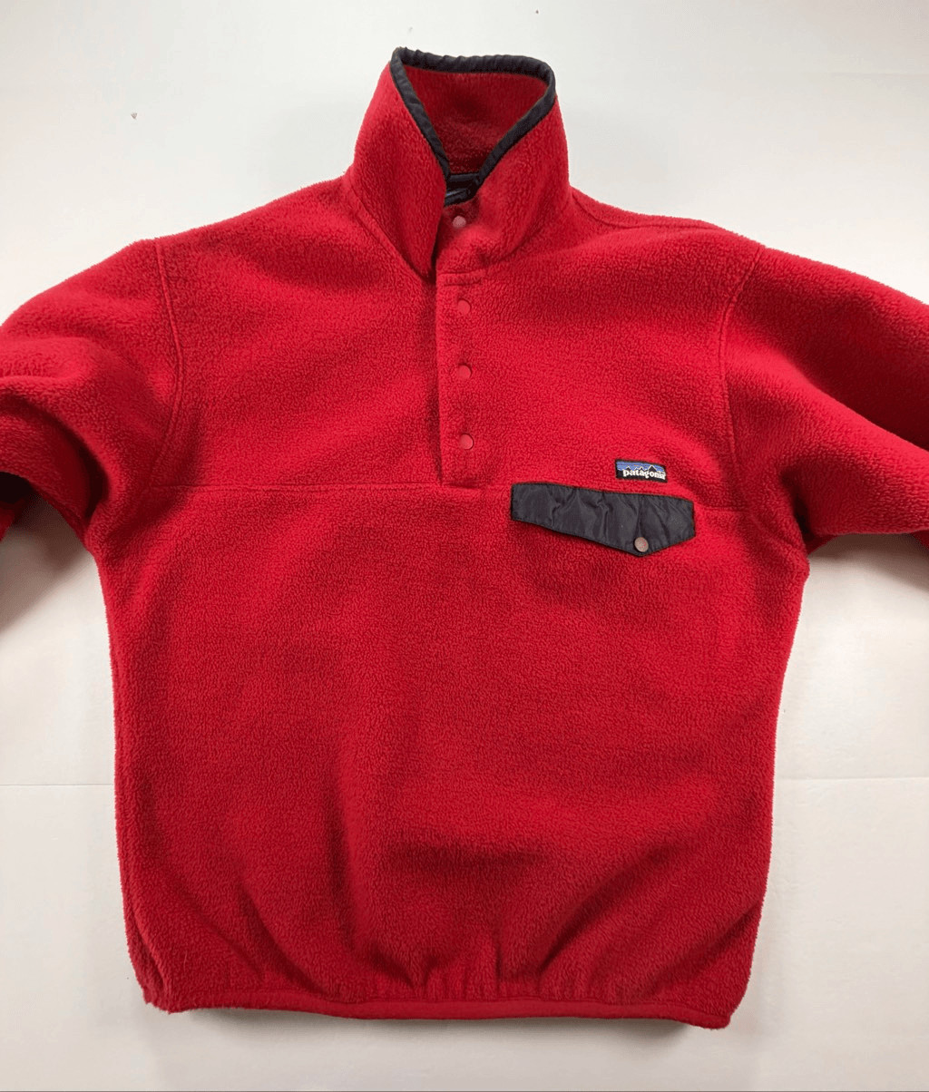 Vintage Patagonia Synchilla Size Mens M Red Snap T Fleece Pullover Jacket USA image 2