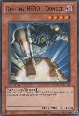 Near Mint Destiny HERO - Dunker - LCGX-EN135 - Common - 1st Edition - Yu-Gi-Oh!