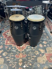 Latin Percussion 10"/11" Discovery II Conga Set w/ Aluminum Stand - Onyx