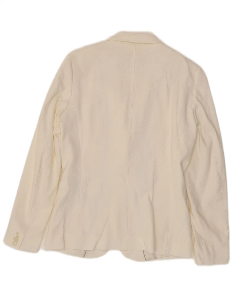 Chaqueta Blazer MASSIMO DUTTI Mujer 2 Botones EU 36 XS Blanco Algodón DQ10 Foto 2 de 3