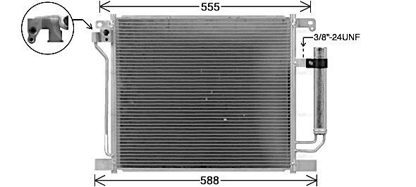 DN5467D AVA Condenser FIT NISSAN PULSAR (2015) 1.5 DCI