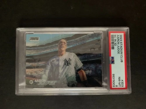 2023 Topps Stadium Club Aaron Judge NY Yankees Print Run 100 3D SSP #3D3 PSA 8