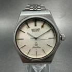 Seiko Silverwave Watch Men 35mm White Dial Steel Round 7121-7010 New Battery VTG