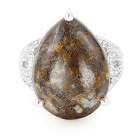 Cavill Ring Damen 14,0Ct Quarz Tropfen 925 Silber Weiss Topas Schmuck-