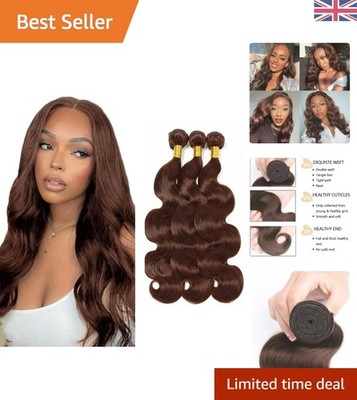 Unverarbeitetes Virgin Double Weft Chocolate Brown Hair - 300g Body Wave Extensions
