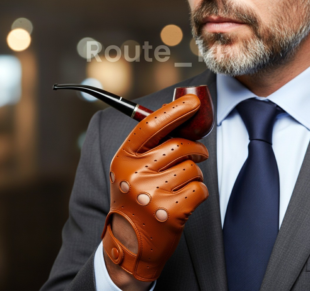 Men's Driving Gloves Reverse Stitched Leather Motorcycle Bike Goat Leather Soft