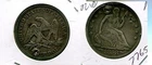 1853 P LIBERTY SEATED SILVER HALF DOLLAR XF HOLED 7765T