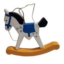 Wooden Ornament - Rocking Horse - Made in East Germany Vintage