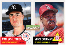 Topps Living Set Cam Schlittler #912, Vince Coleman #913 - Presale